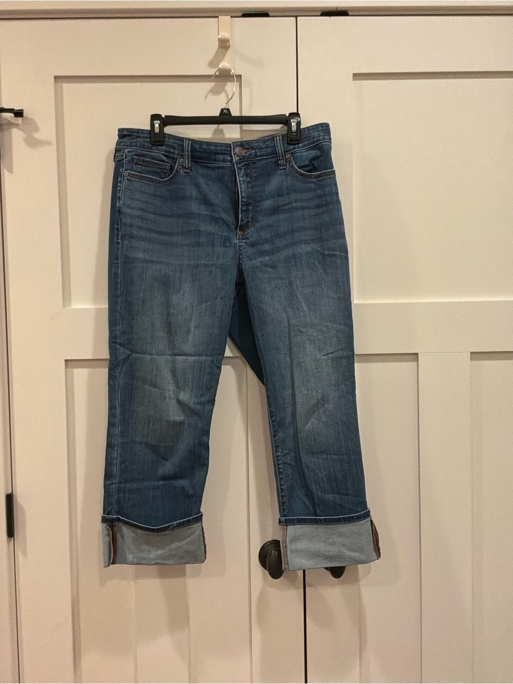St. John's Bay Blue Cropped Jeans with Cuffed Hem